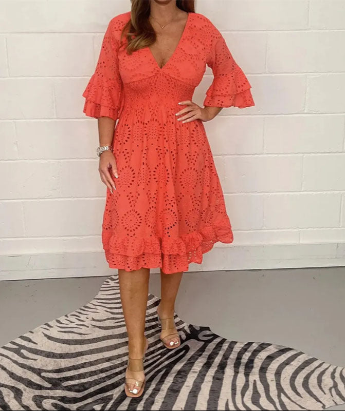 Cristina - Vestido con cuello en V