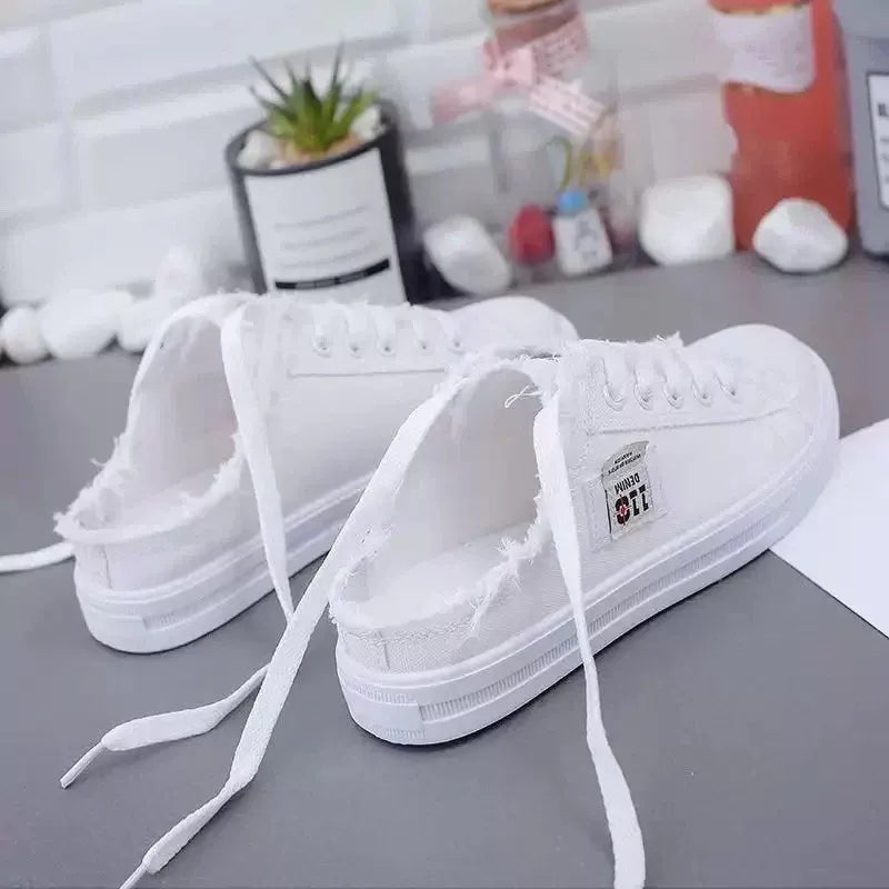 Zapatillas Mule de Denim Deshilachado para Mujer