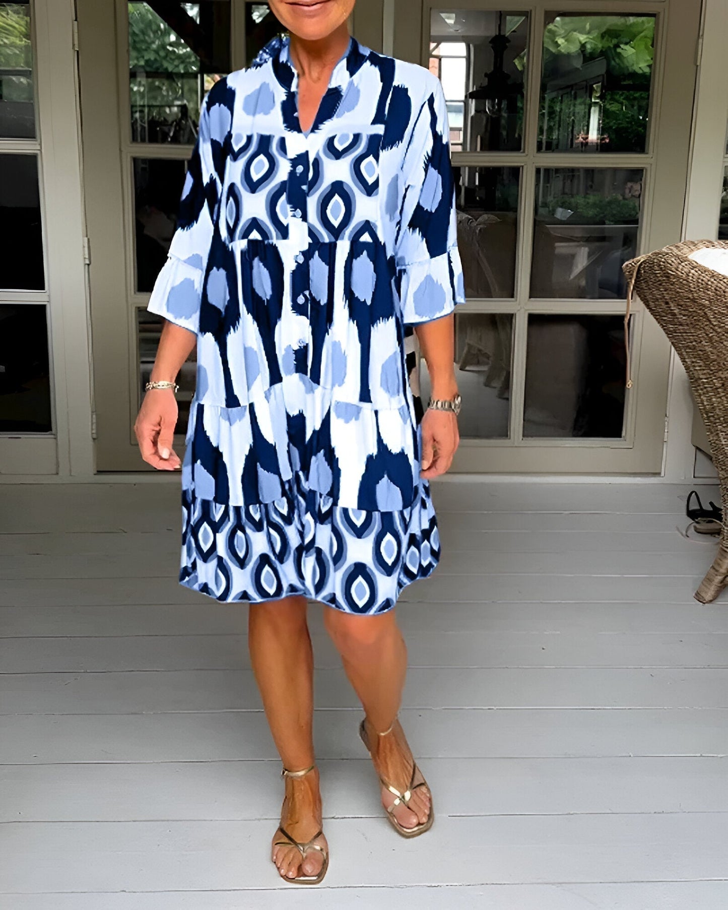 PARKER | VESTIDO MIDI GEOMÉTRICO POR CAPAS, ESTILO BOHO ATREVIDO