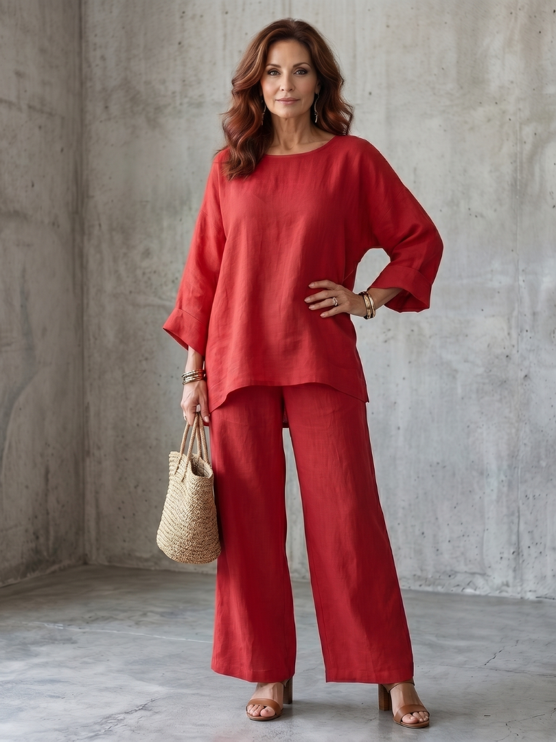 PRUE | CONJUNTO DE TÚNICA OVERSIZE Y PANTALÓN DE PERNERA ANCHA