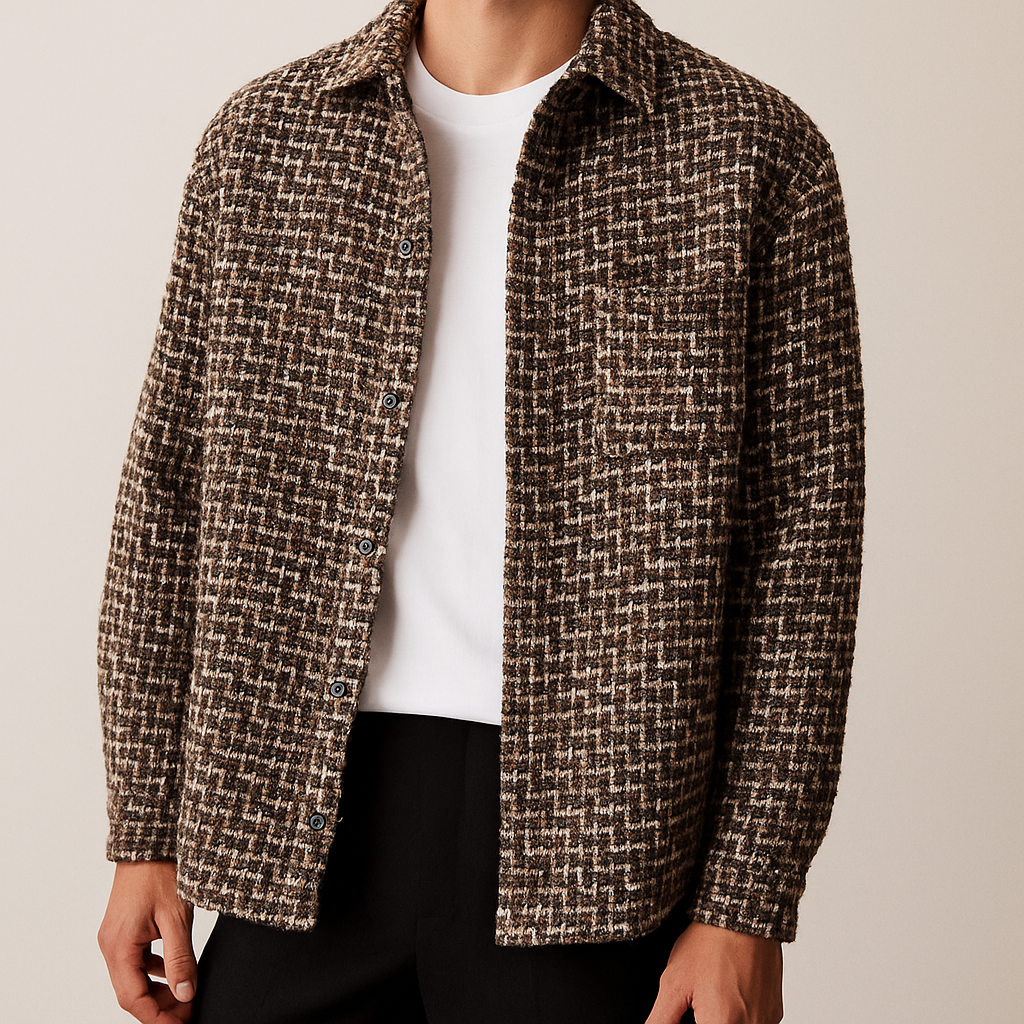 Houndstooth | Sobrecamisa Tweed de Cuadros Clásicos