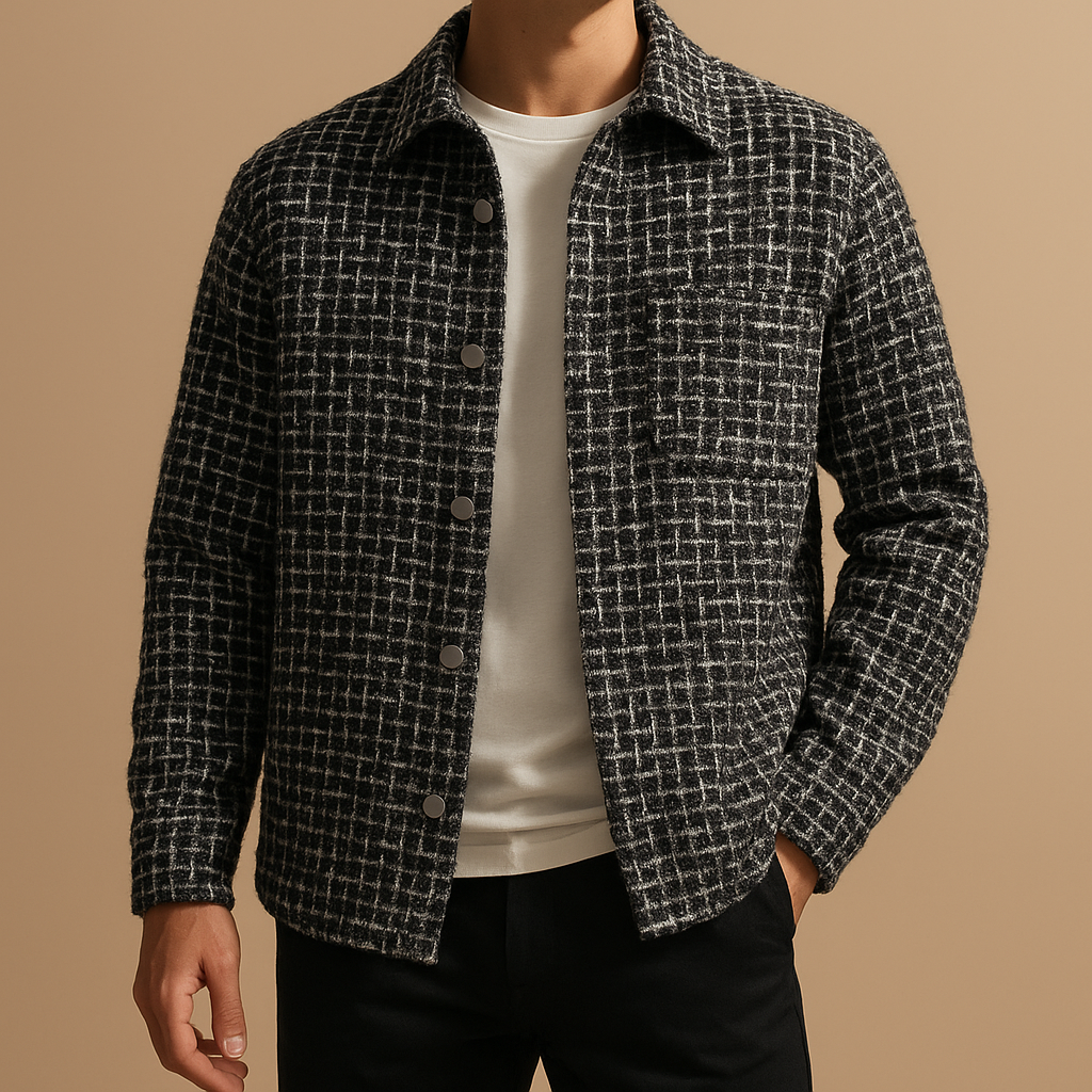 Houndstooth | Sobrecamisa Tweed de Cuadros Clásicos