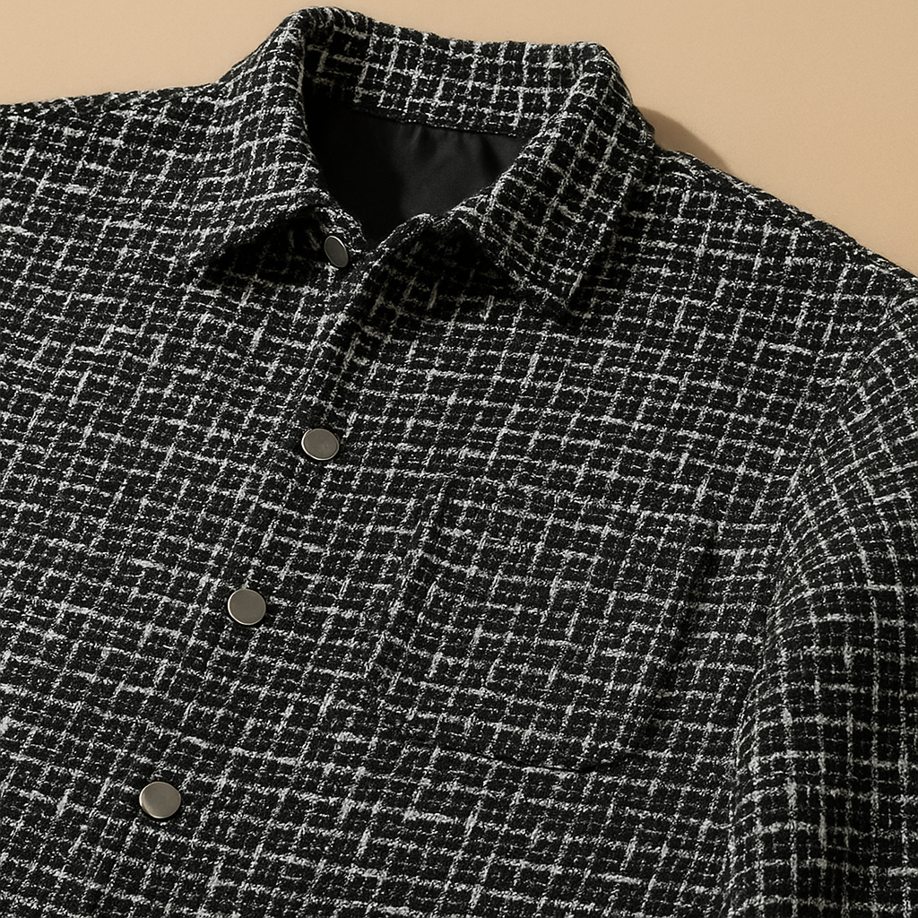 Houndstooth | Sobrecamisa Tweed de Cuadros Clásicos