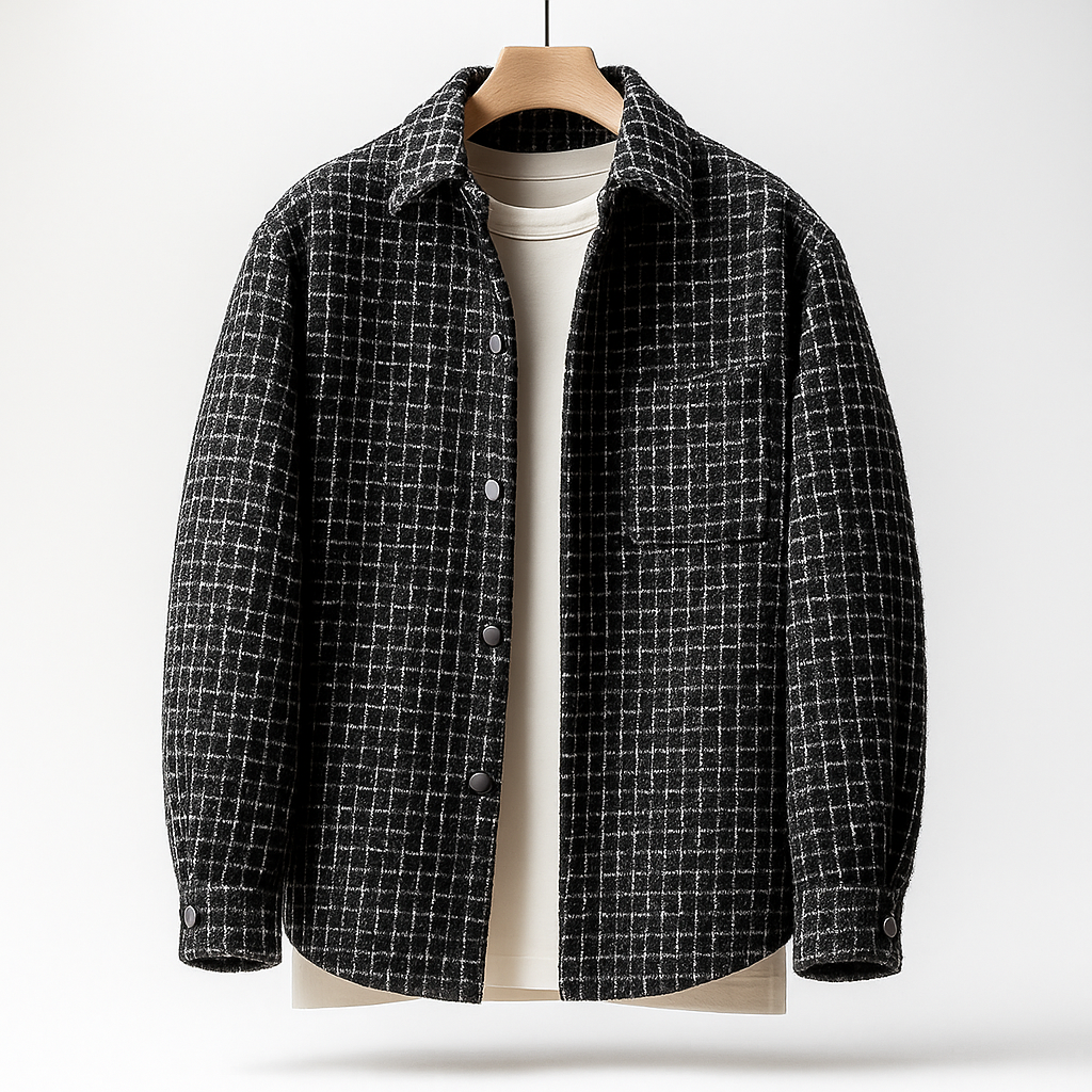 Houndstooth | Sobrecamisa Tweed de Cuadros Clásicos