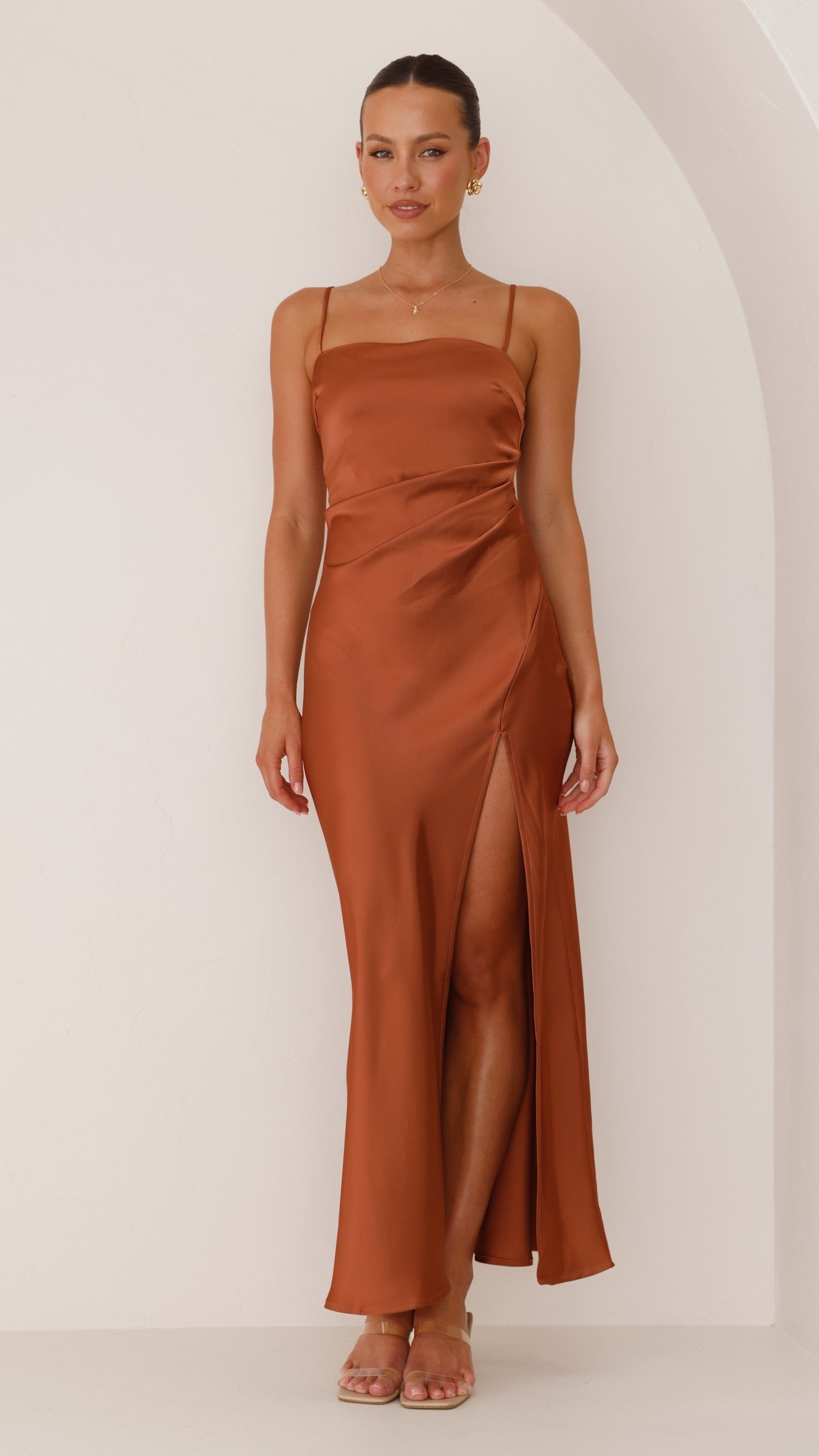 Lana - vestido color cobre