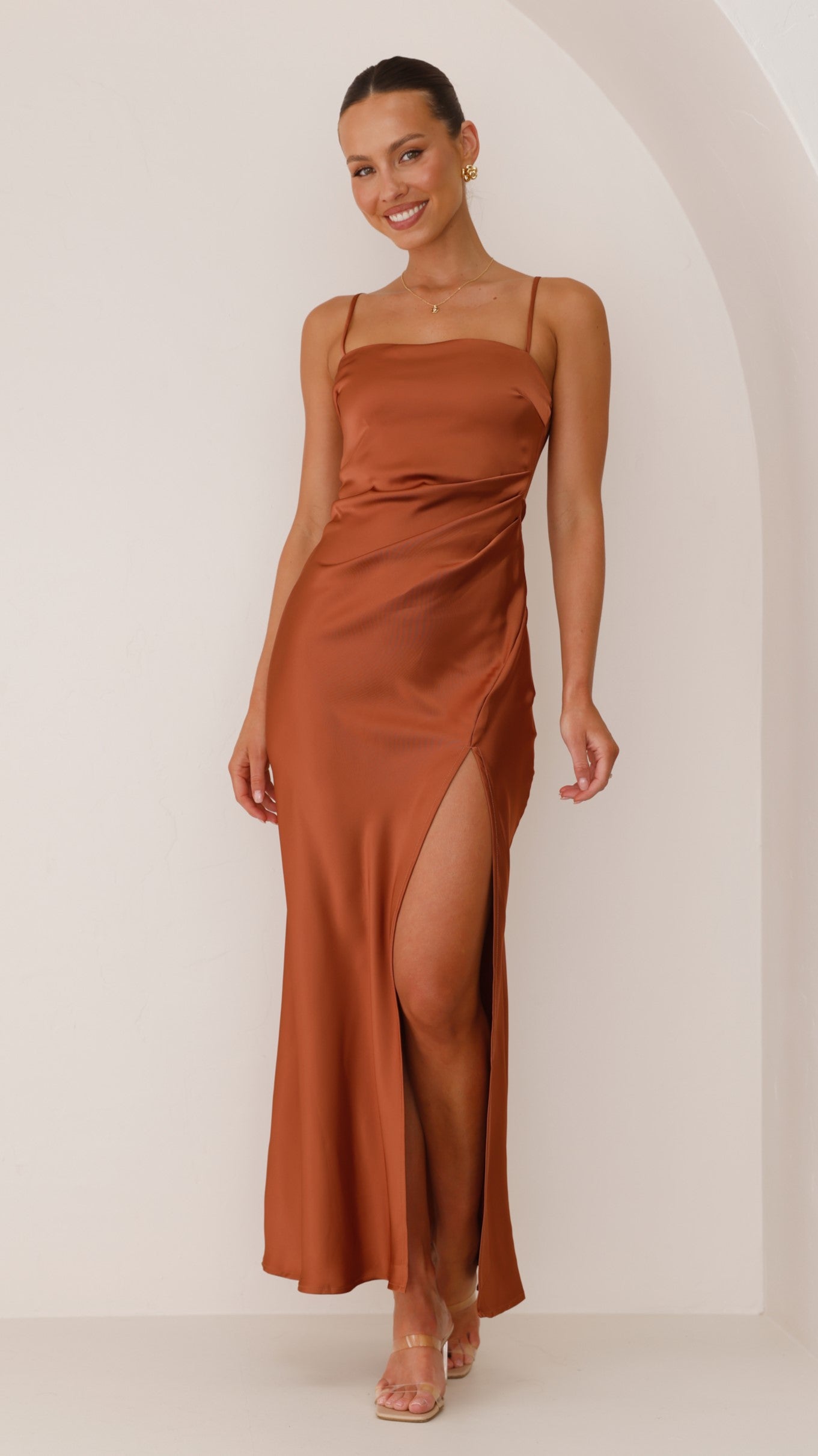 Lana - vestido color cobre