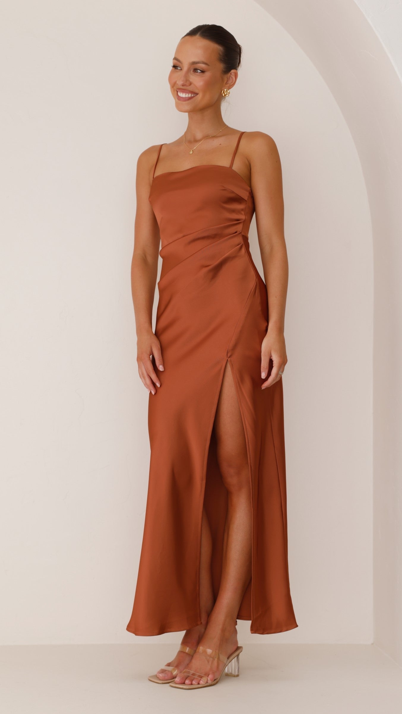 Lana - vestido color cobre