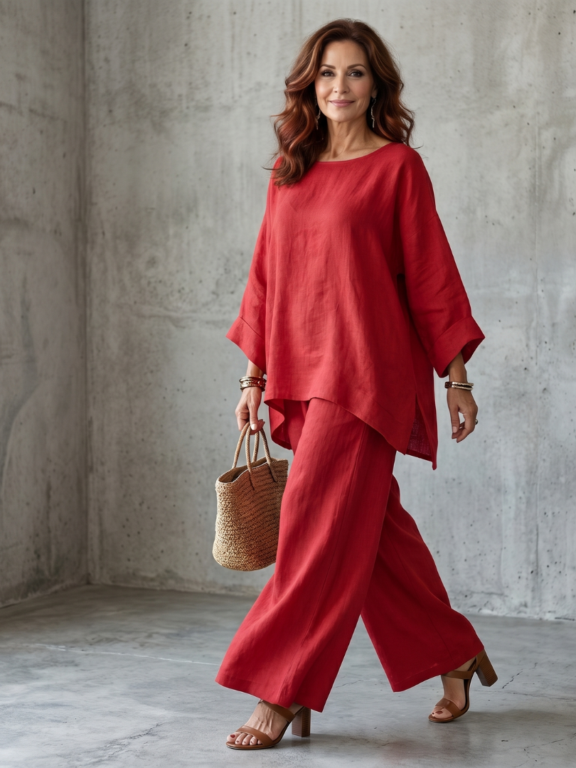 PRUE | CONJUNTO DE TÚNICA OVERSIZE Y PANTALÓN DE PERNERA ANCHA