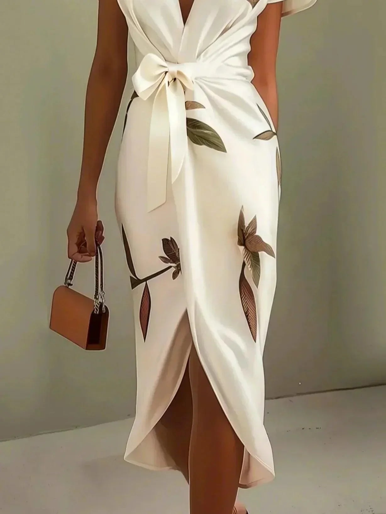 MADISON | VESTIDO MIDI CRUZADO CON ESTAMPADO BOTÁNICO Y ELEGANCIA ATEMPORAL