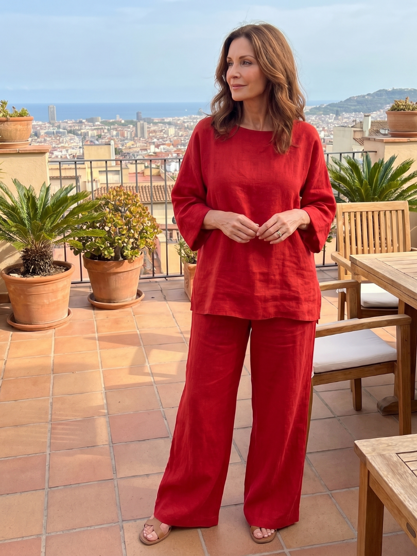 PRUE | CONJUNTO DE TÚNICA OVERSIZE Y PANTALÓN DE PERNERA ANCHA