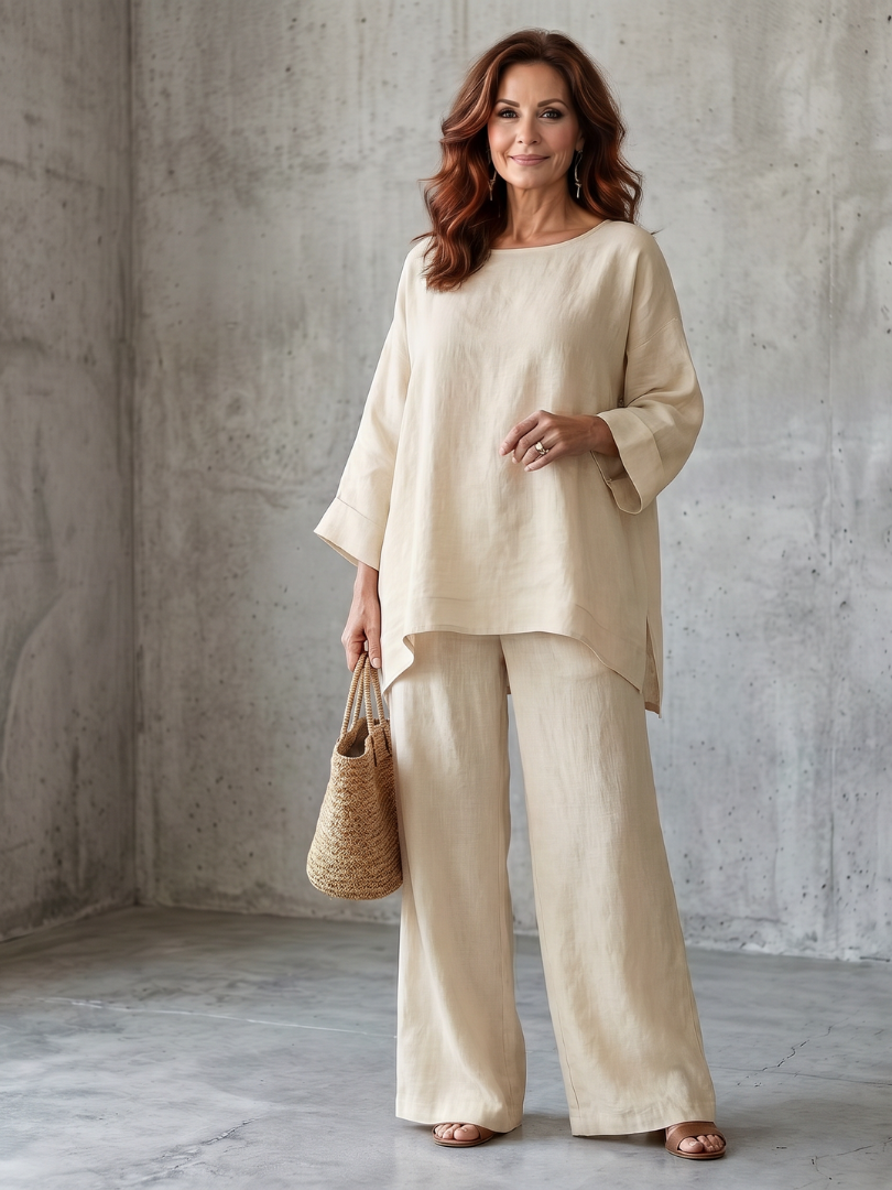 PRUE | CONJUNTO DE TÚNICA OVERSIZE Y PANTALÓN DE PERNERA ANCHA