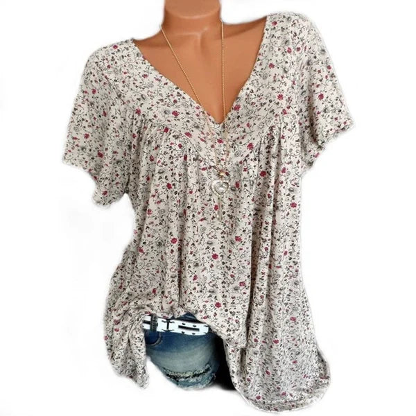 Roxana | Camiseta de manga corta con cuello en V