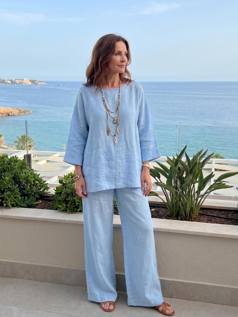 PRUE | CONJUNTO DE TÚNICA OVERSIZE Y PANTALÓN DE PERNERA ANCHA