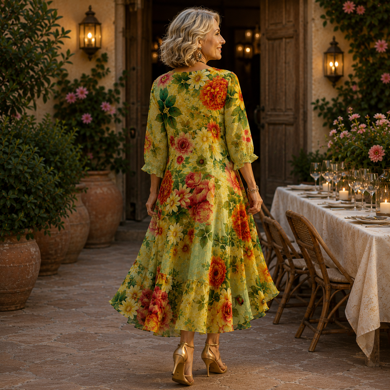 Janessa | Vestido Midi Floral Elegante