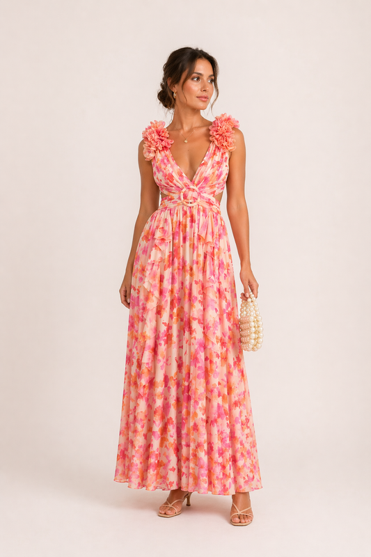 MARIA | VESTIDO MAXI DE GASA