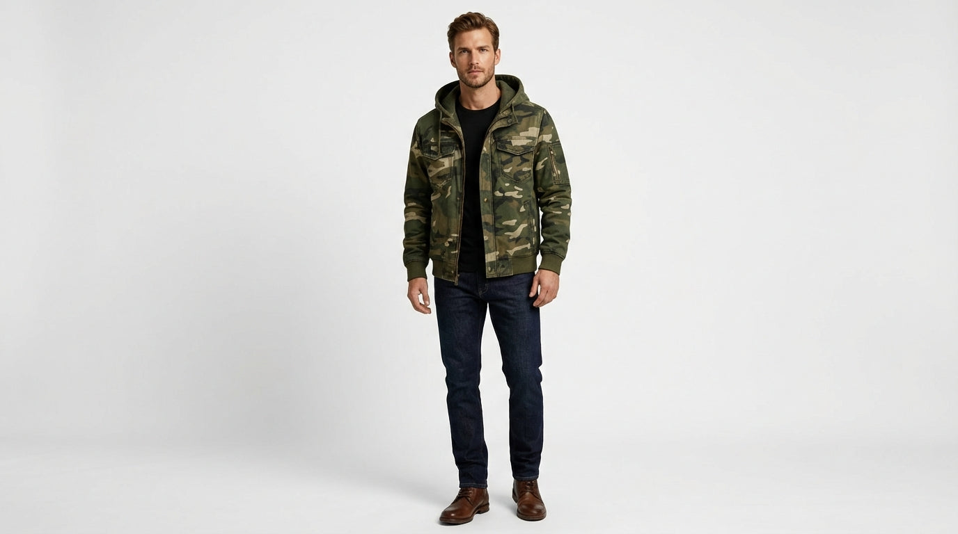 Gilbert | Chaqueta con Capucha Estilo Militar