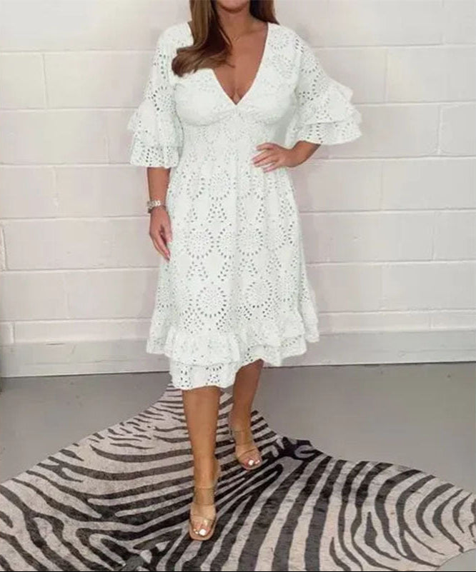 Cristina - Vestido con cuello en V