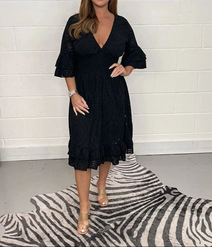 Cristina - Vestido con cuello en V