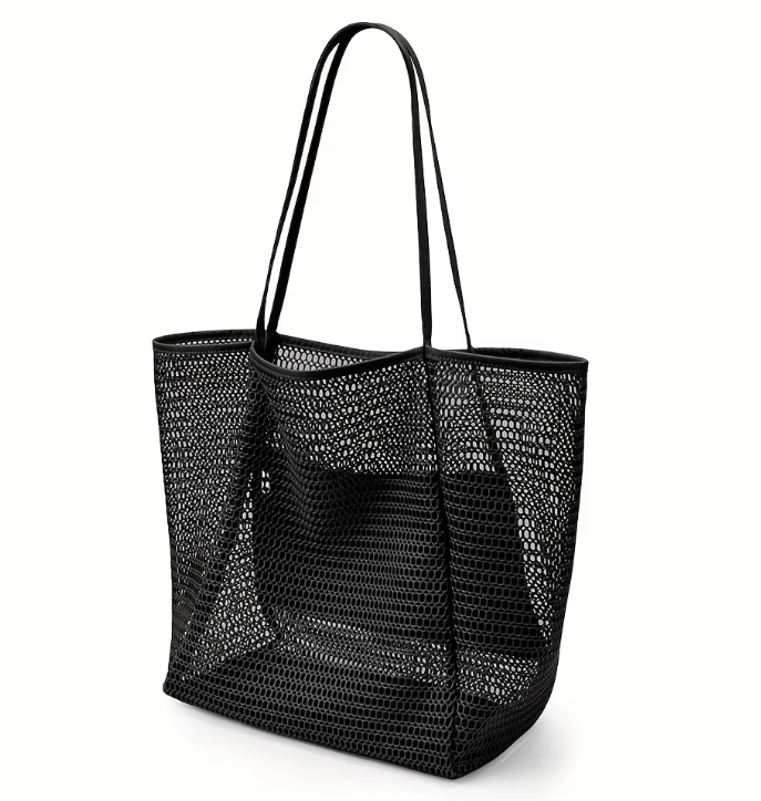 Bolso Tote de Playa Bohemio de Malla con Gran Capacidad