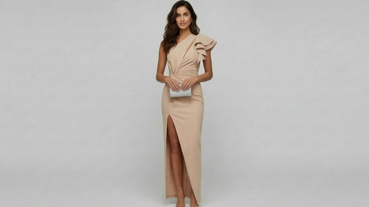 Caz - Vestido sin hombros y abertura