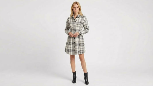 Maria | Vestido Casual con Cuadros y Silueta Estilizada