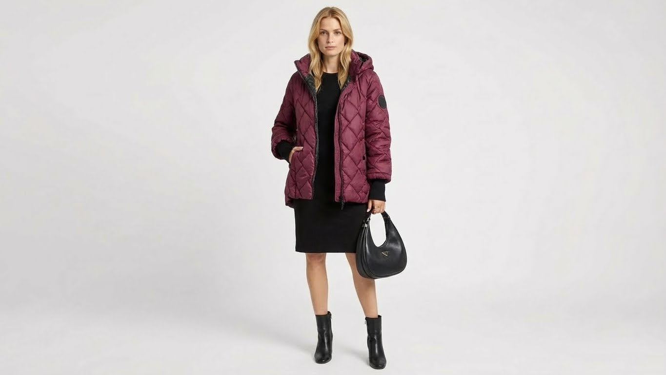 Alexandra | Chaqueta de Invierno con Costura de Rombo