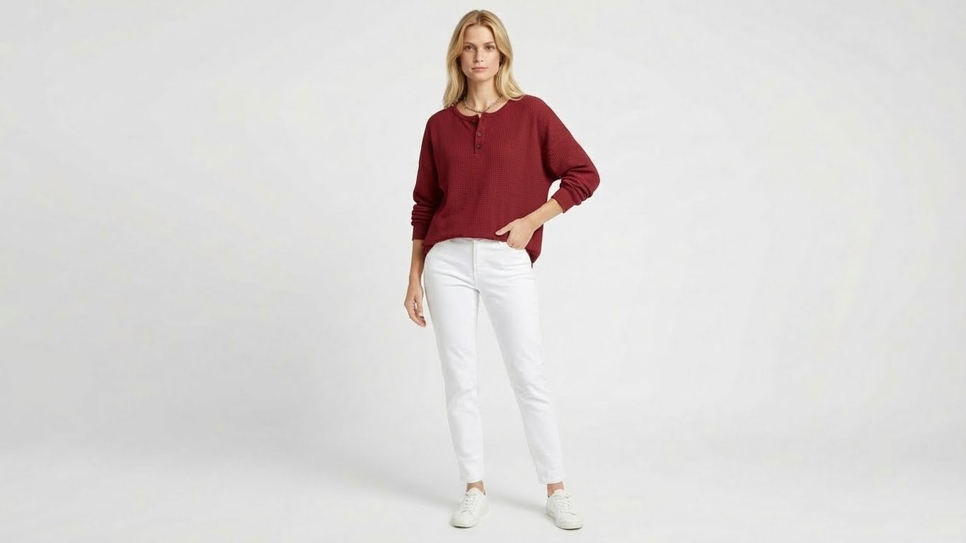 Annelie | Top Henley con Estilo Casual