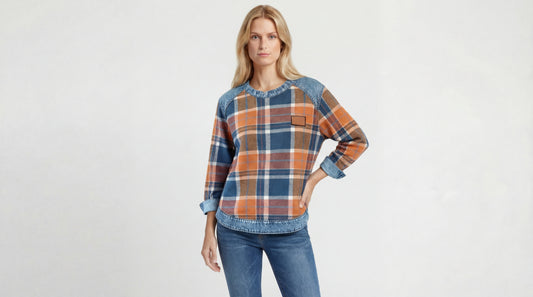 Luisa | Sudadera Moderna con Estampado Patchwork de Cuadros