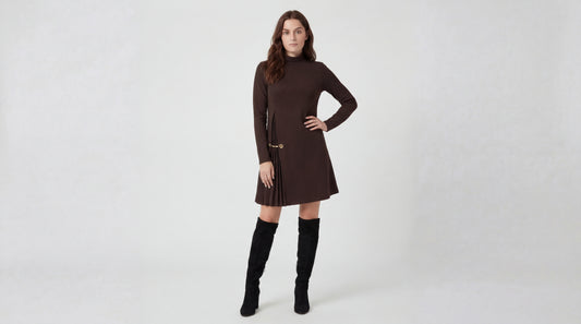 Charlotte | Vestido Plisado de Manga Larga