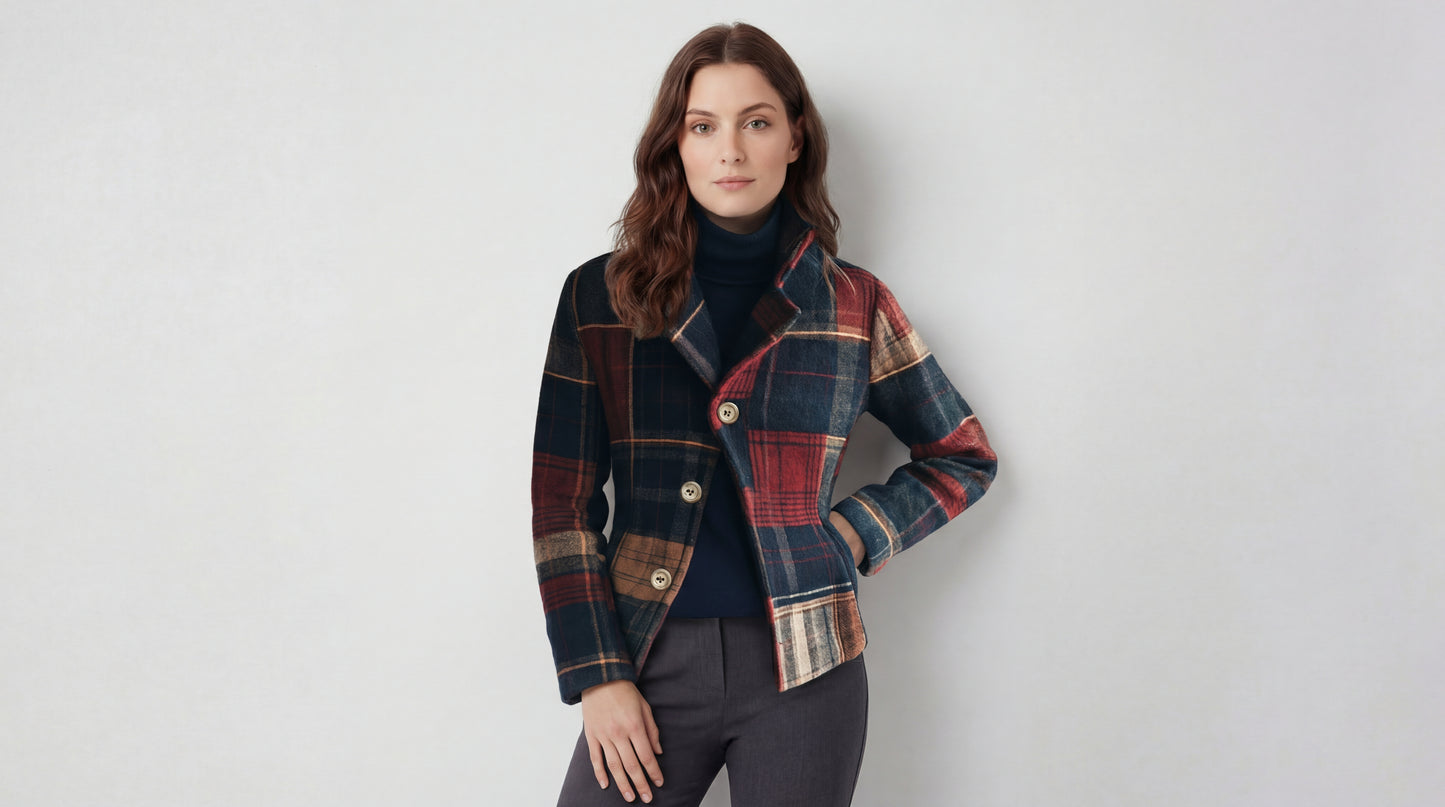 Ira™ | Chaqueta Clásica de Lana a Cuadros