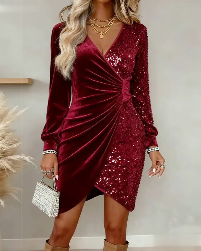 Emilia | Vestido Navideño Midi con Escote en V
