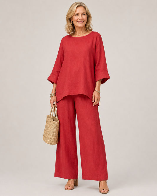 PRUE | CONJUNTO DE TÚNICA OVERSIZE Y PANTALÓN DE PERNERA ANCHA