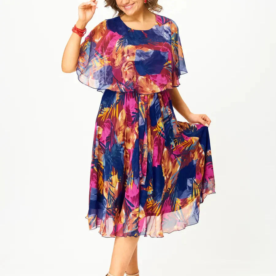 BARBARA | VESTIDO DE GASA CÓMODO DE TALLA GRANDE