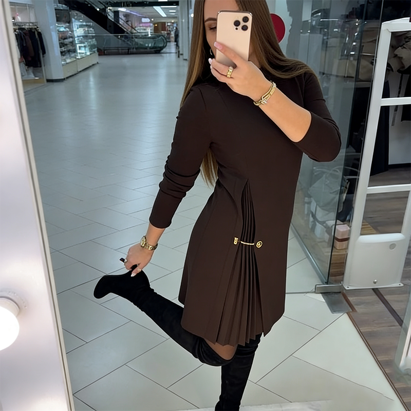Charlotte | Vestido Plisado de Manga Larga