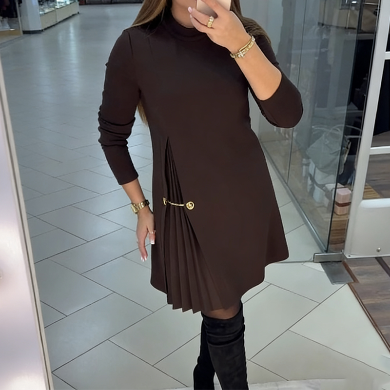 Charlotte | Vestido Plisado de Manga Larga