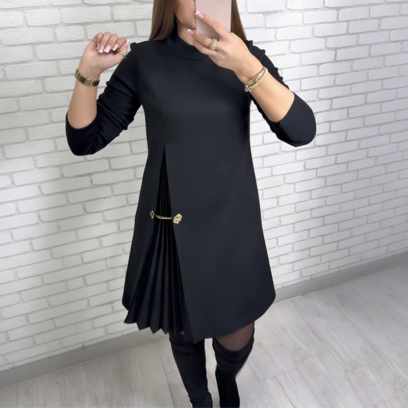Charlotte | Vestido Plisado de Manga Larga
